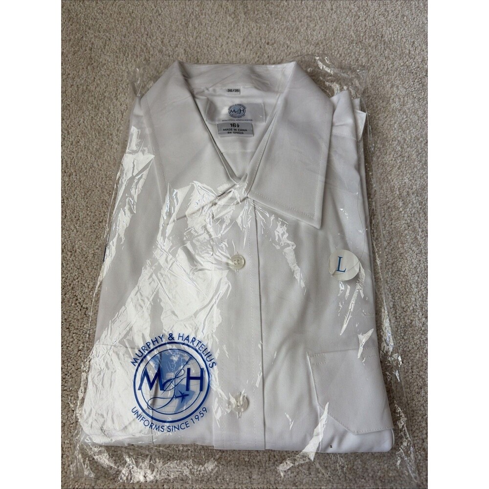 MH Murphy & Hartelius Pilot Uniform Men's 17 1/2-34/35  Long Sleeve Shirt White